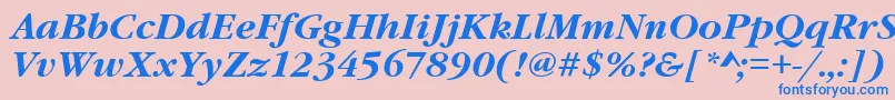 GaramondItcTBoldItalic Font – Blue Fonts on Pink Background