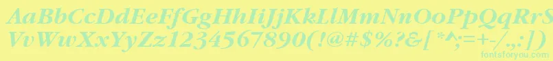 GaramondItcTBoldItalic Font – Green Fonts on Yellow Background