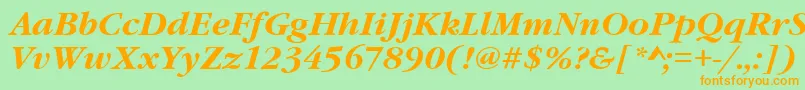 GaramondItcTBoldItalic Font – Orange Fonts on Green Background