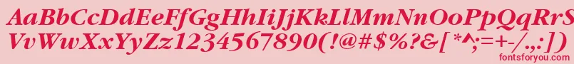 GaramondItcTBoldItalic Font – Red Fonts on Pink Background