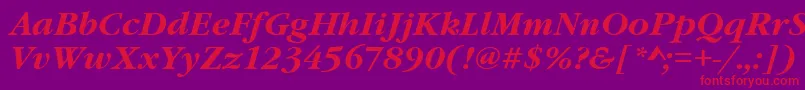 fuente GaramondItcTBoldItalic – Fuentes Rojas Sobre Fondo Morado