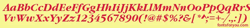 GaramondItcTBoldItalic Font – Red Fonts on Yellow Background