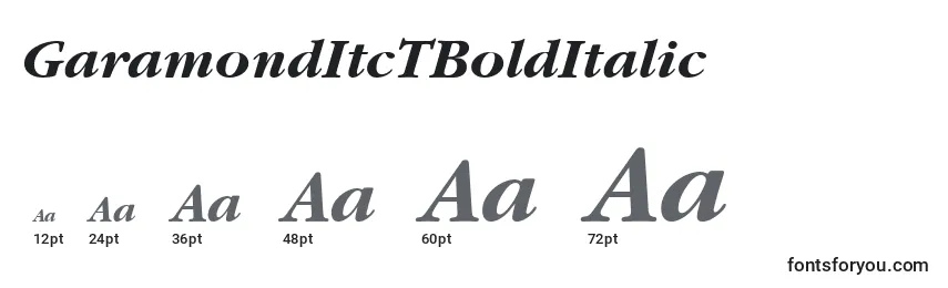 GaramondItcTBoldItalic Font Sizes