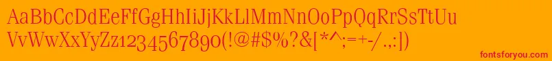 フォントFerraraOsfLightRegular – オレンジの背景に赤い文字