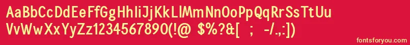 CallingcardsBoldSample Font – Yellow Fonts on Red Background