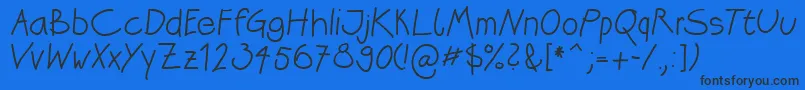 Katrins Font – Black Fonts on Blue Background