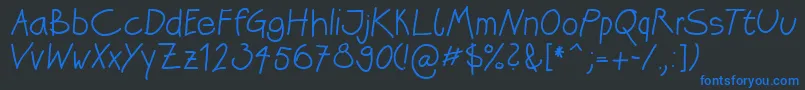 Katrins Font – Blue Fonts on Black Background