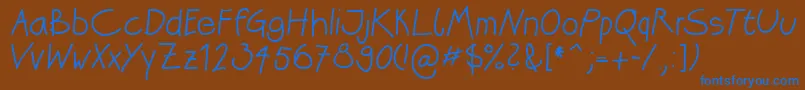 Katrins Font – Blue Fonts on Brown Background
