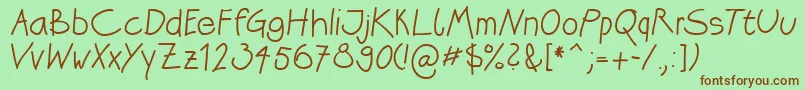 Katrins-fontti – ruskeat fontit vihreällä taustalla