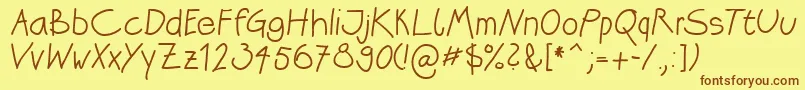 Katrins Font – Brown Fonts on Yellow Background