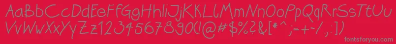 Czcionka Katrins – szare czcionki na czerwonym tle