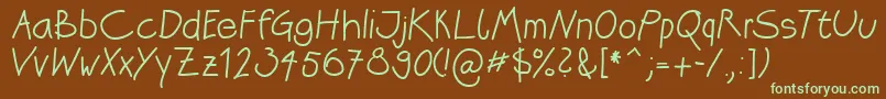 Katrins Font – Green Fonts on Brown Background