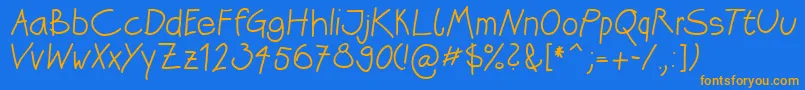 Katrins Font – Orange Fonts on Blue Background