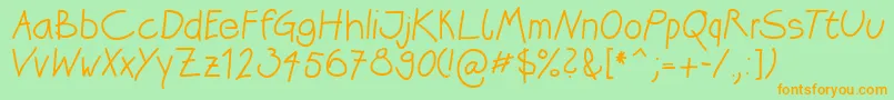 Katrins Font – Orange Fonts on Green Background