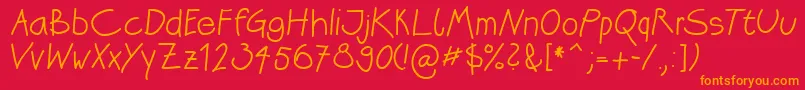 Katrins Font – Orange Fonts on Red Background