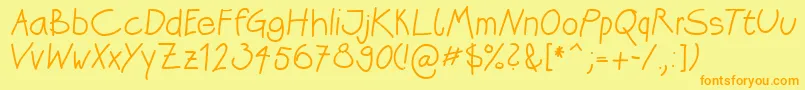 Katrins Font – Orange Fonts on Yellow Background