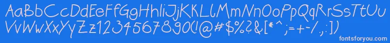 Katrins Font – Pink Fonts on Blue Background