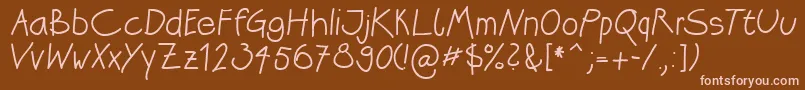 Katrins Font – Pink Fonts on Brown Background