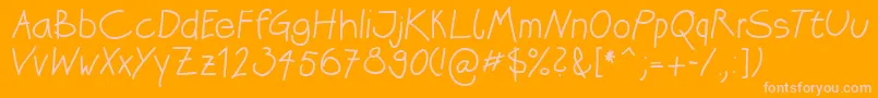 Katrins-Schriftart – Rosa Schriften auf orangefarbenem Hintergrund