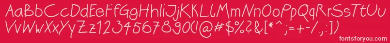 Katrins Font – Pink Fonts on Red Background