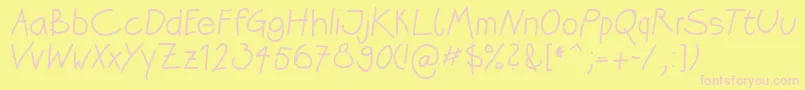 Katrins Font – Pink Fonts on Yellow Background