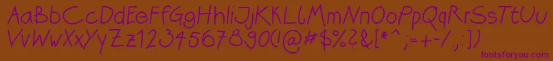 Katrins Font – Purple Fonts on Brown Background