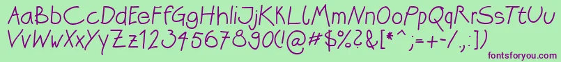 Katrins Font – Purple Fonts on Green Background