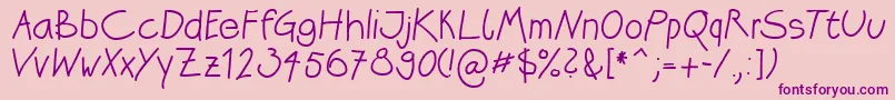 Katrins Font – Purple Fonts on Pink Background