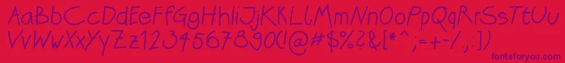 Katrins Font – Purple Fonts on Red Background
