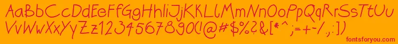 Katrins Font – Red Fonts on Orange Background