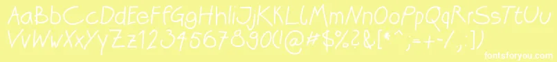 フォントKatrins – 黄色い背景に白い文字