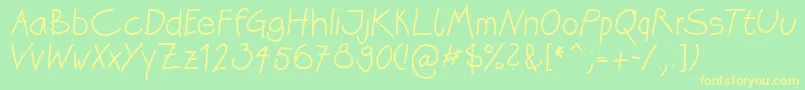 Katrins Font – Yellow Fonts on Green Background
