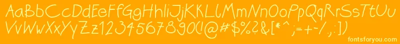 Katrins Font – Yellow Fonts on Orange Background