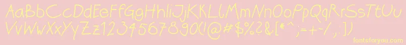 Katrins Font – Yellow Fonts on Pink Background