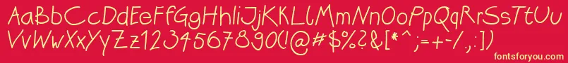 Katrins Font – Yellow Fonts on Red Background