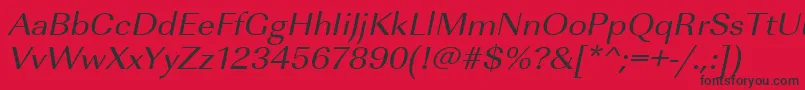 UrwimperialtextwidOblique Font – Black Fonts on Red Background