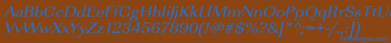 UrwimperialtextwidOblique Font – Blue Fonts on Brown Background