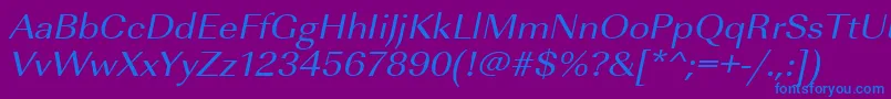 UrwimperialtextwidOblique Font – Blue Fonts on Purple Background