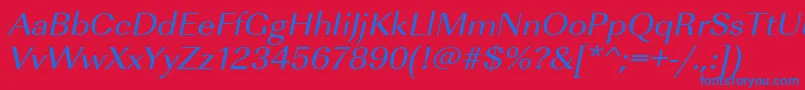 UrwimperialtextwidOblique Font – Blue Fonts on Red Background