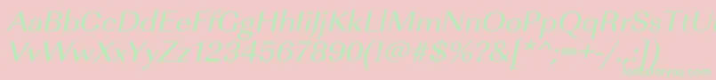 UrwimperialtextwidOblique Font – Green Fonts on Pink Background