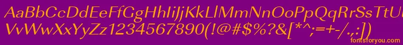 UrwimperialtextwidOblique Font – Orange Fonts on Purple Background