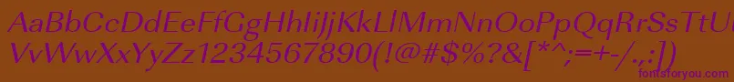 UrwimperialtextwidOblique Font – Purple Fonts on Brown Background