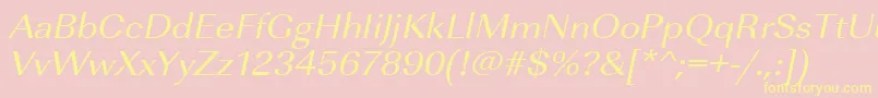 UrwimperialtextwidOblique Font – Yellow Fonts on Pink Background