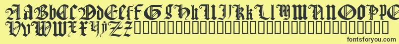 フォントGothicTextureQuadrata – 黒い文字の黄色い背景