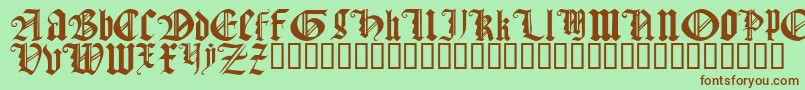 GothicTextureQuadrata Font – Brown Fonts on Green Background