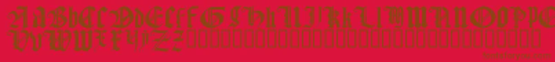 GothicTextureQuadrata-Schriftart – Braune Schriften auf rotem Hintergrund