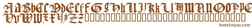 Шрифт GothicTextureQuadrata – коричневые шрифты на белом фоне