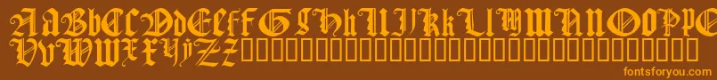 Шрифт GothicTextureQuadrata – оранжевые шрифты на коричневом фоне