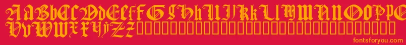 GothicTextureQuadrata Font – Orange Fonts on Red Background