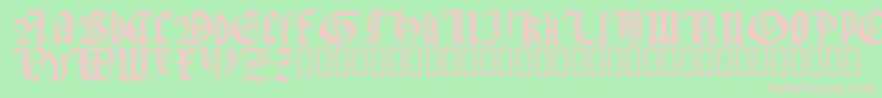 GothicTextureQuadrata Font – Pink Fonts on Green Background